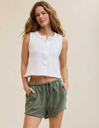 Aerie Shadow Stripe Henley Tank Top