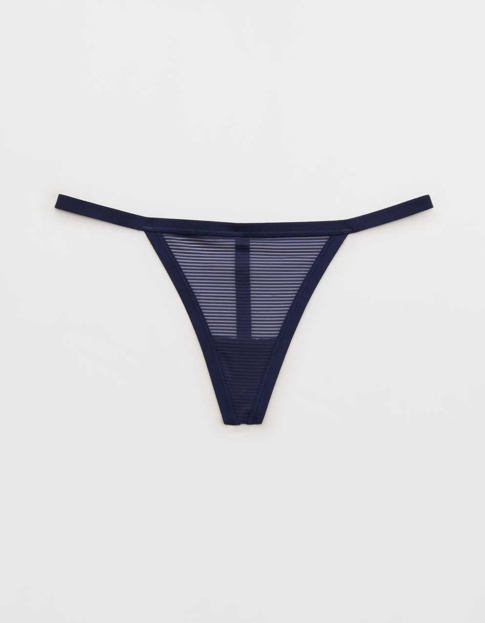 SMOOTHEZ Sheer Stripe Thong Underwear