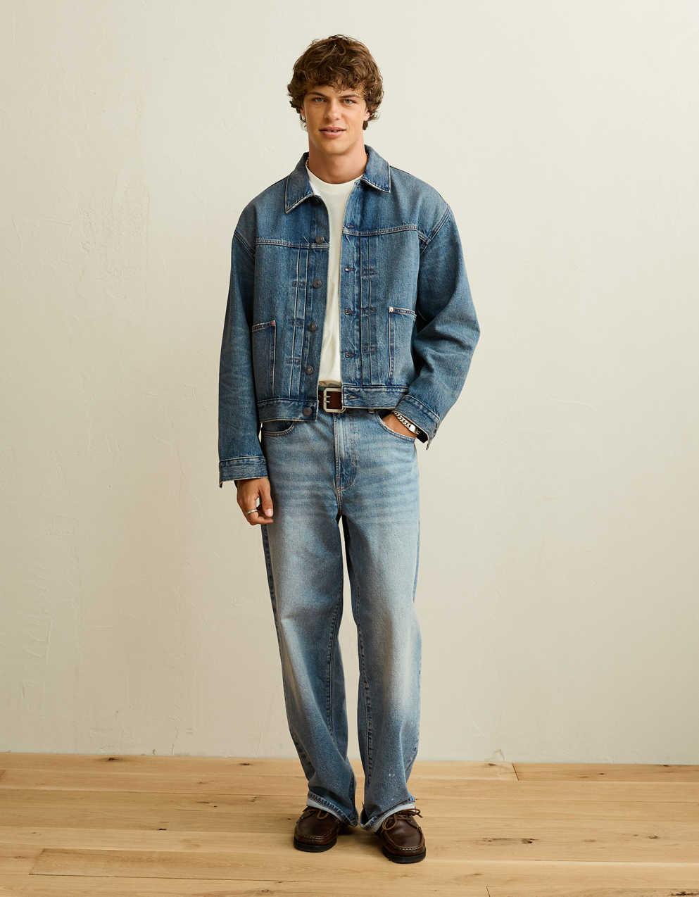 AE Relaxed Fit Denim Utility Jacket