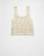 AE Cropped Crochet Tank Top