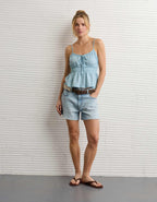AE Sunchaser Tie-Front Smocked Cami