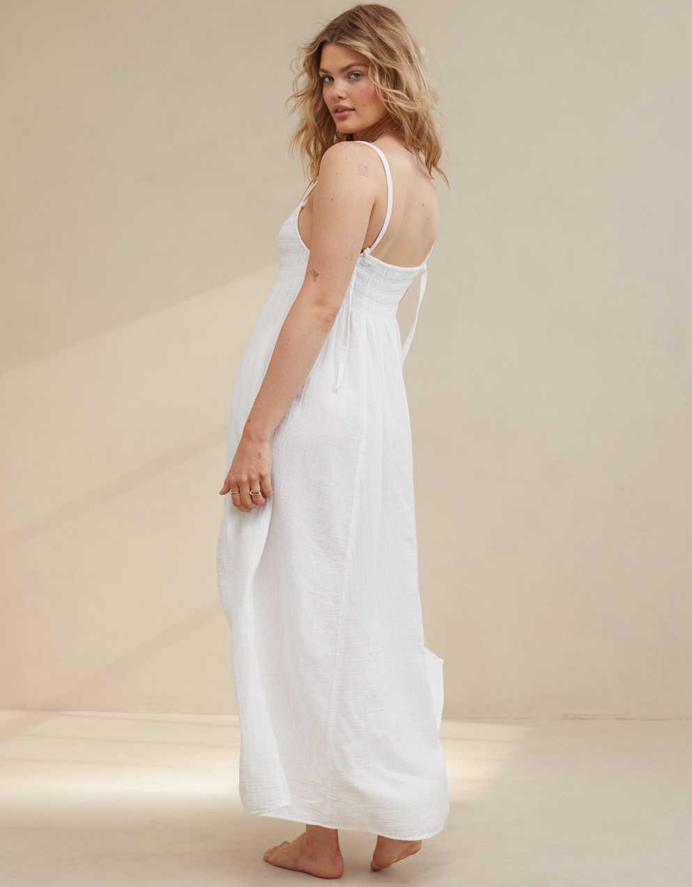 Aerie Gauzy Tie Back Maxi Dress