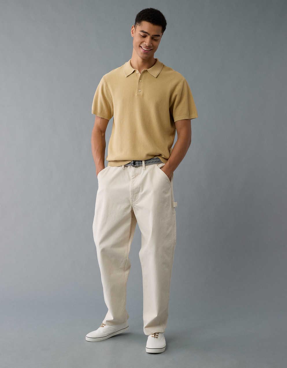 AE Weekend Washed Sweater Polo Shirt