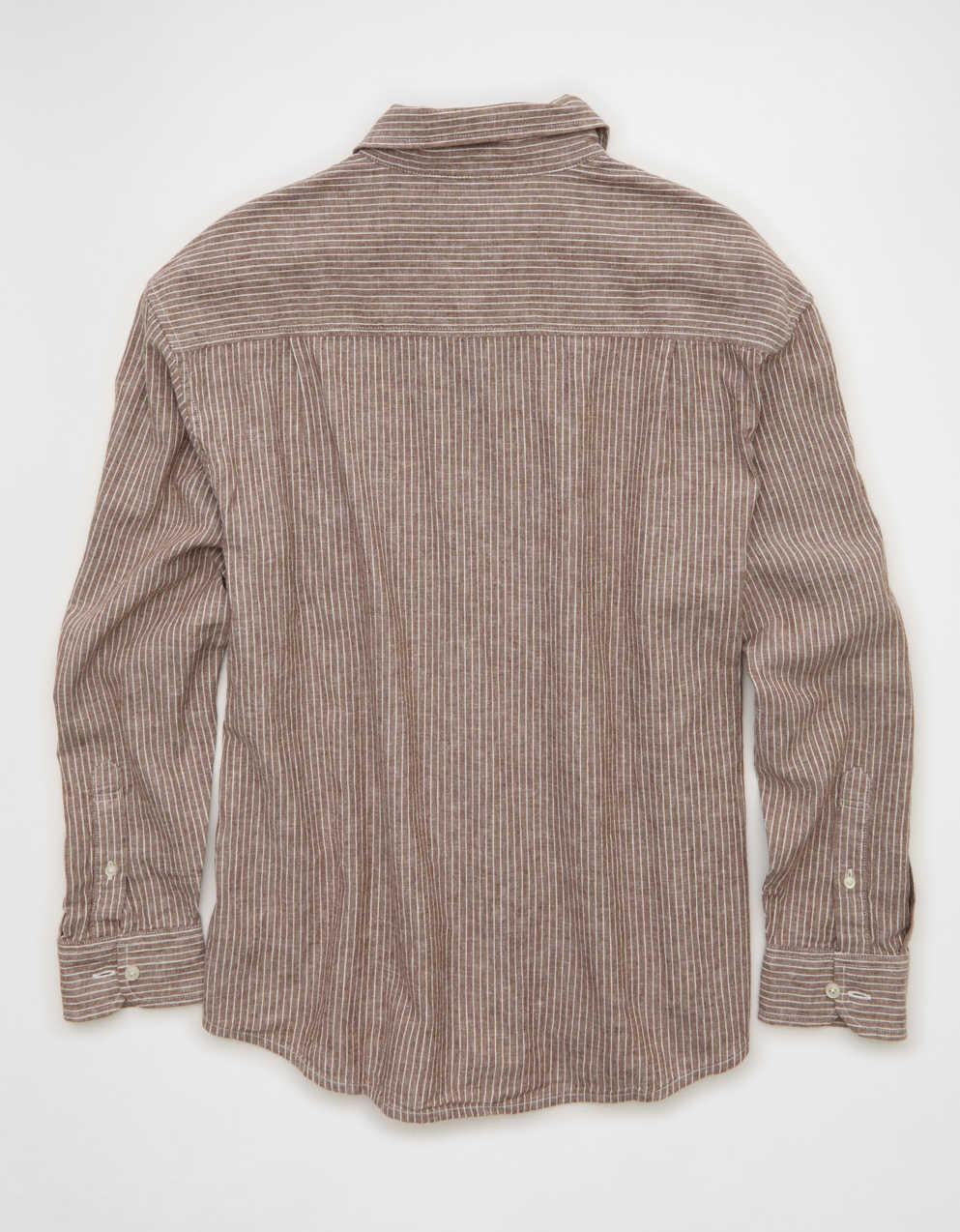 AE Relaxed Fit Linen-Blend Button-Up Shirt