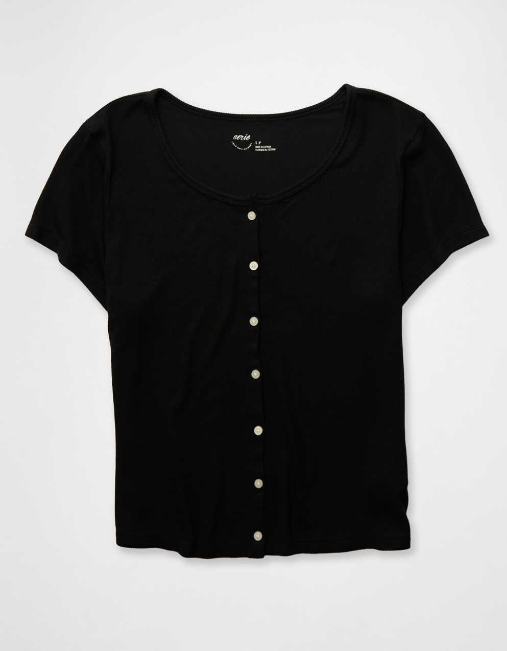 Aerie Real Soft® Ribbed Short Sleeve Cardigan