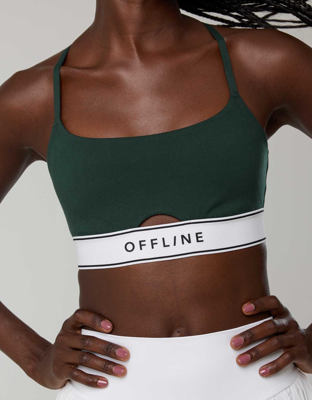 OFFLINE By Aerie The Hugger Logo Elastic Sports Bra
