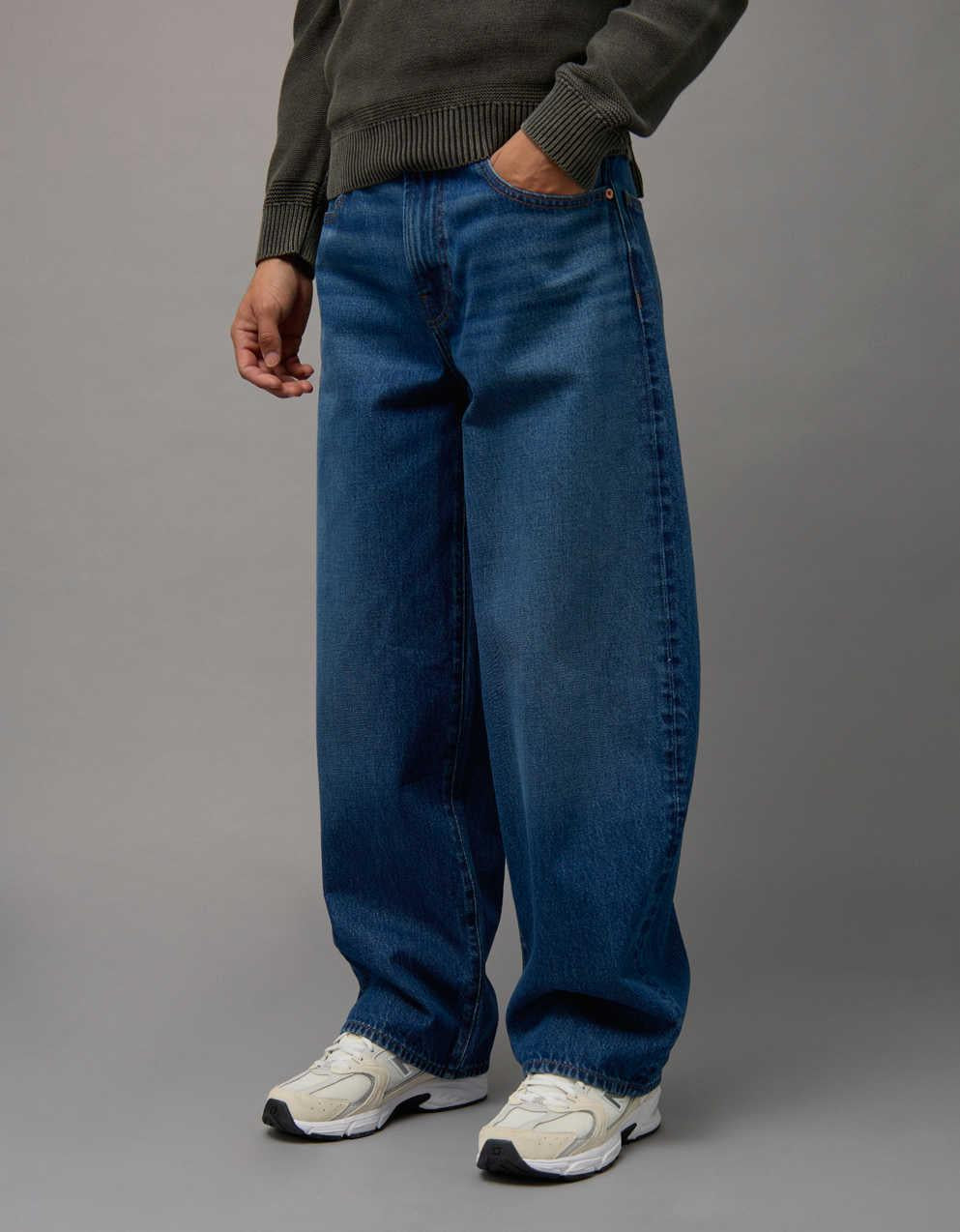 AE Cropped Baggy Barrel Jean