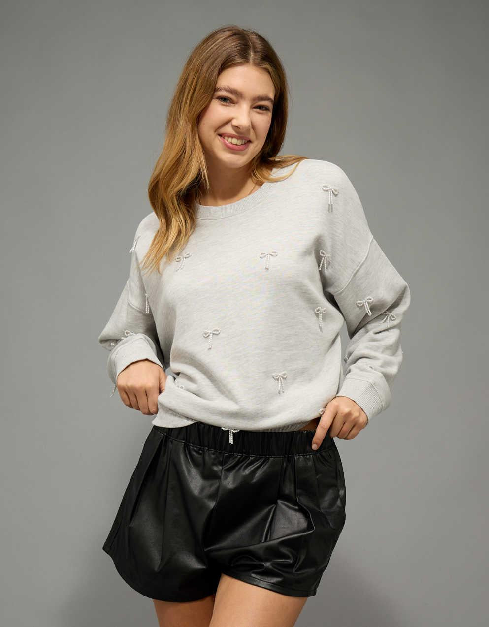 AE Embellished Bow Sweatshirt