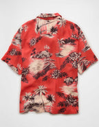 AE Relaxed Fit Camp Collar Button-Up Shirt