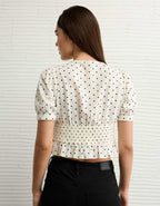 AE V-Neck Puff Sleeve Corset Shirt
