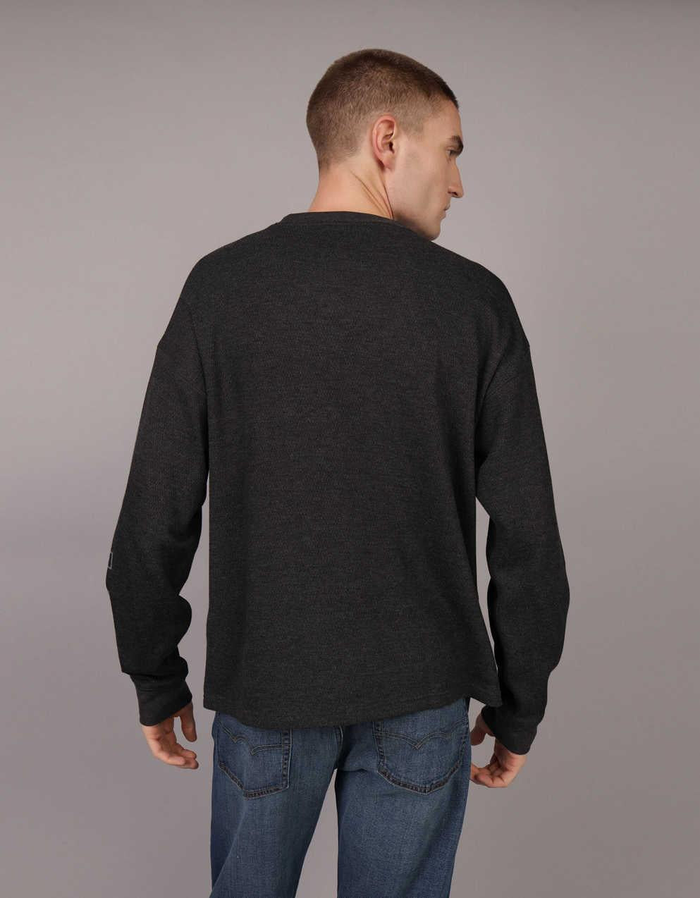 AE Oversized Long-Sleeve Elevated Logo Graphic Thermal T-Shirt