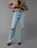 AE Strigid Ripped Super High-Waisted Baggy Straight Jean