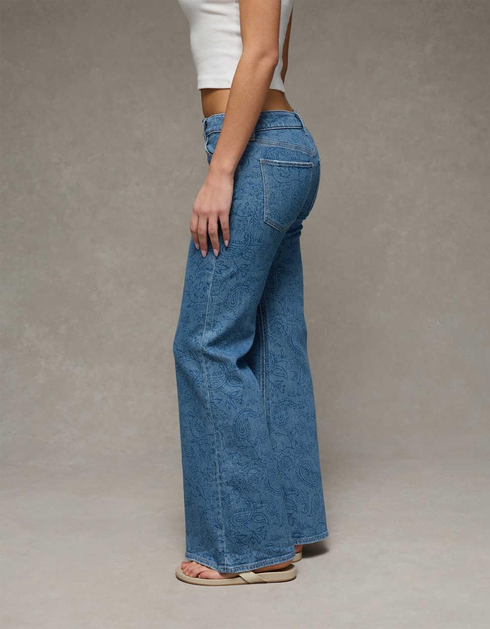 AE Stretch Low-Rise Floral Flare Jean