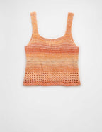 AE Space Dye Cropped Crochet Tank Top