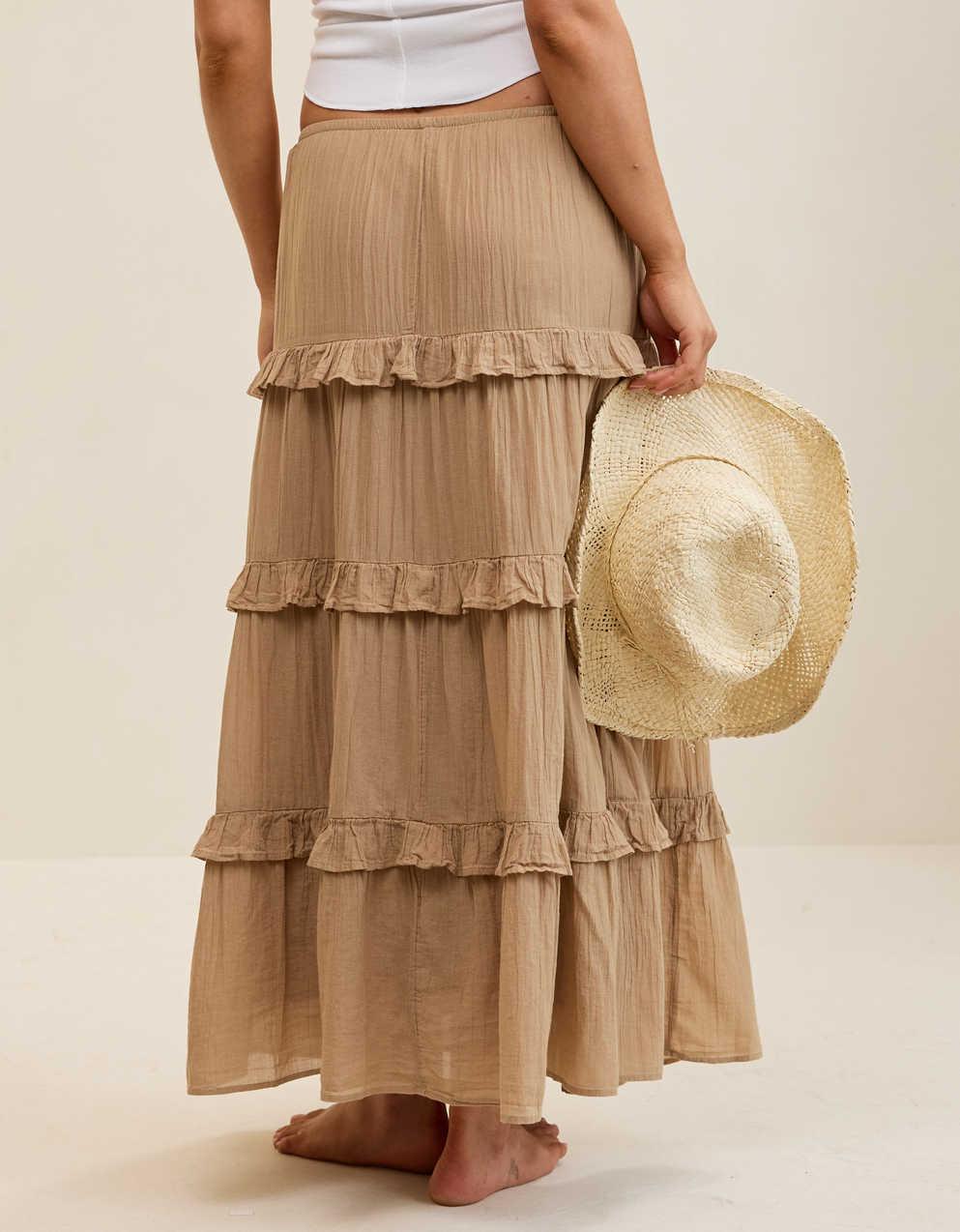 Aerie Ready To Ruffle Tiered Midaxi Skirt