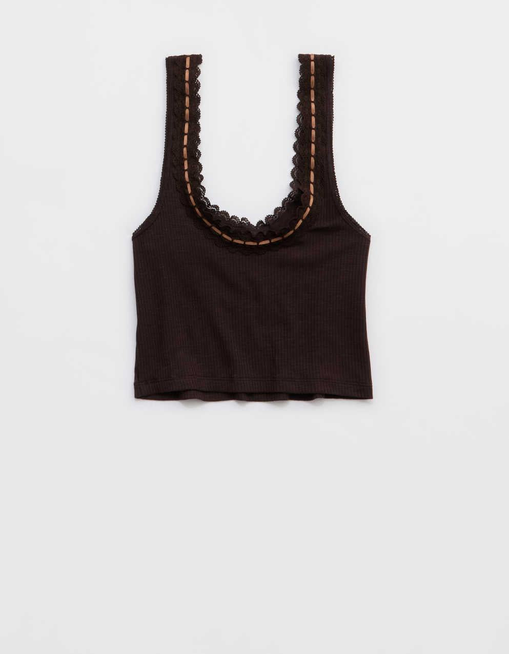 Superchill Cotton Rib Lace Tank Top