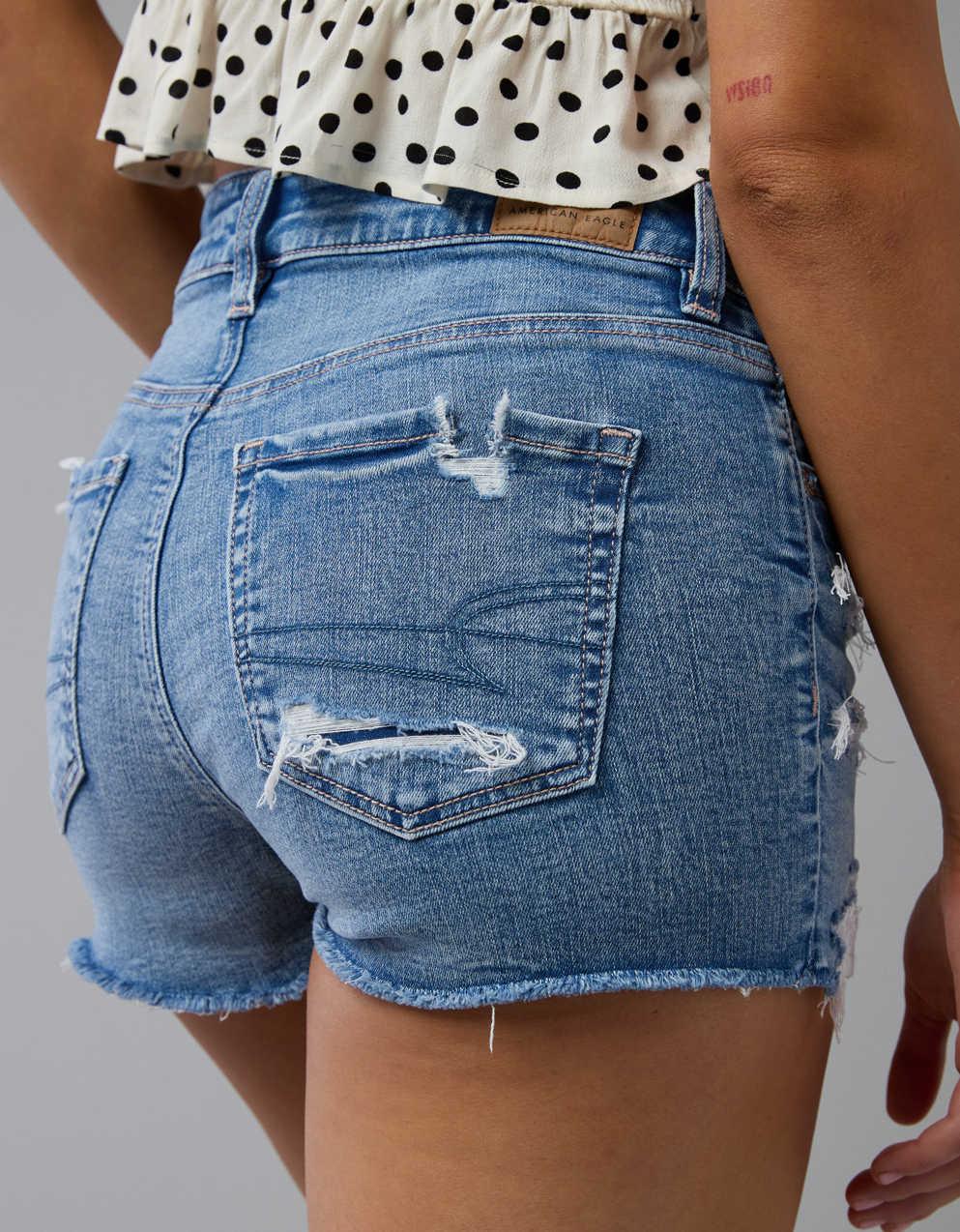 AE Next Level Ripped High-Waisted Denim Short Short