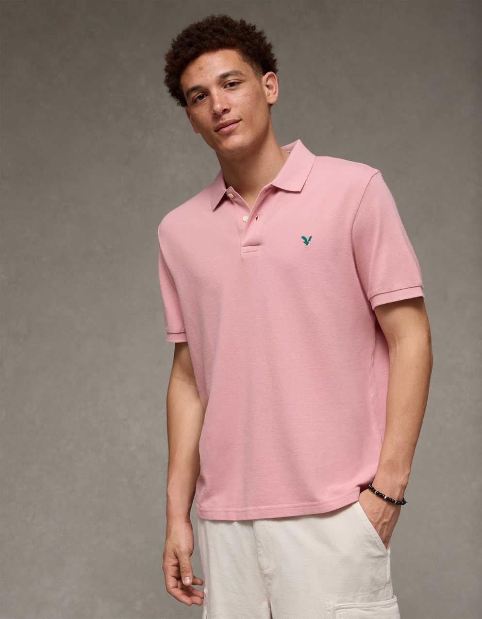 AE Standard Fit Pop Logo Pique Polo Shirt