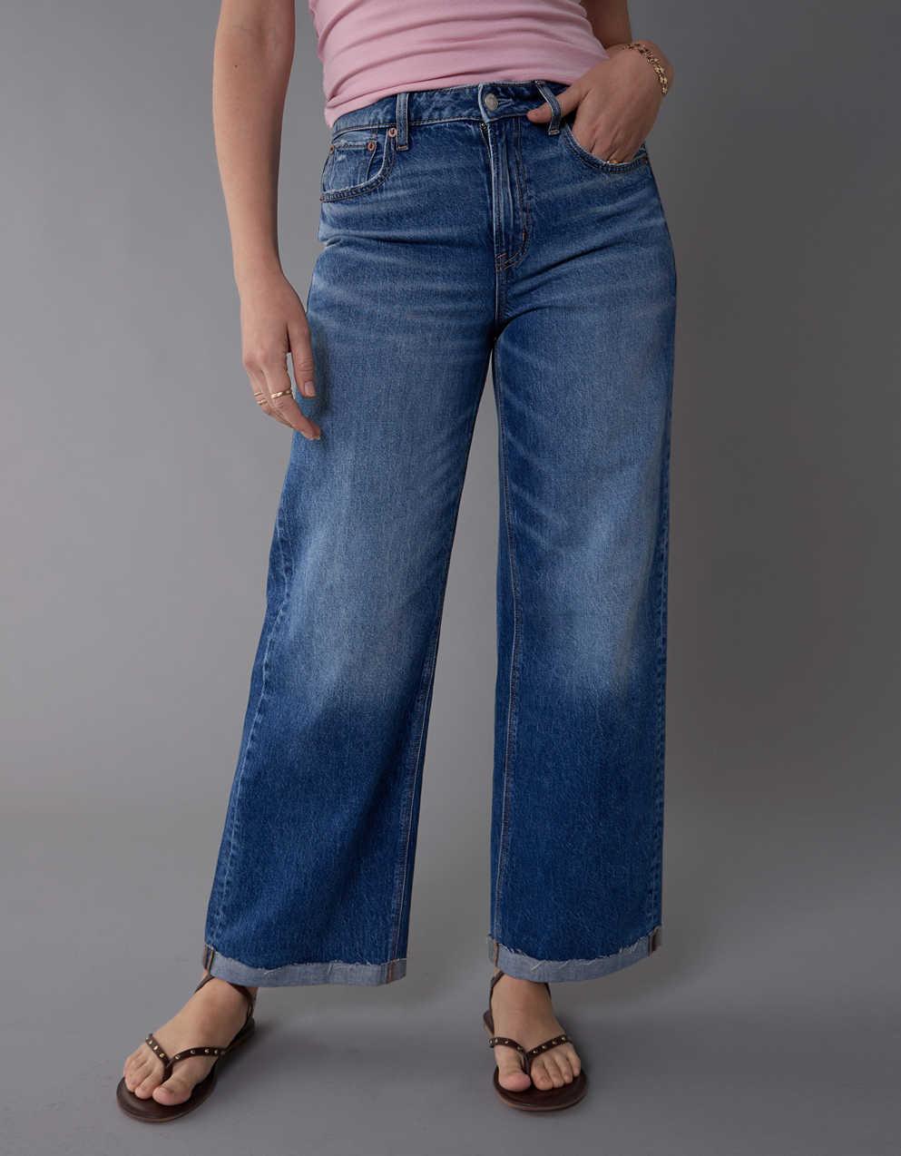 AE Dreamy Drape Super High-Waisted Baggy Wide-Leg Jean