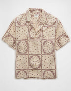 AE Poolside Linen-Blend Printed Button-Up Shirt