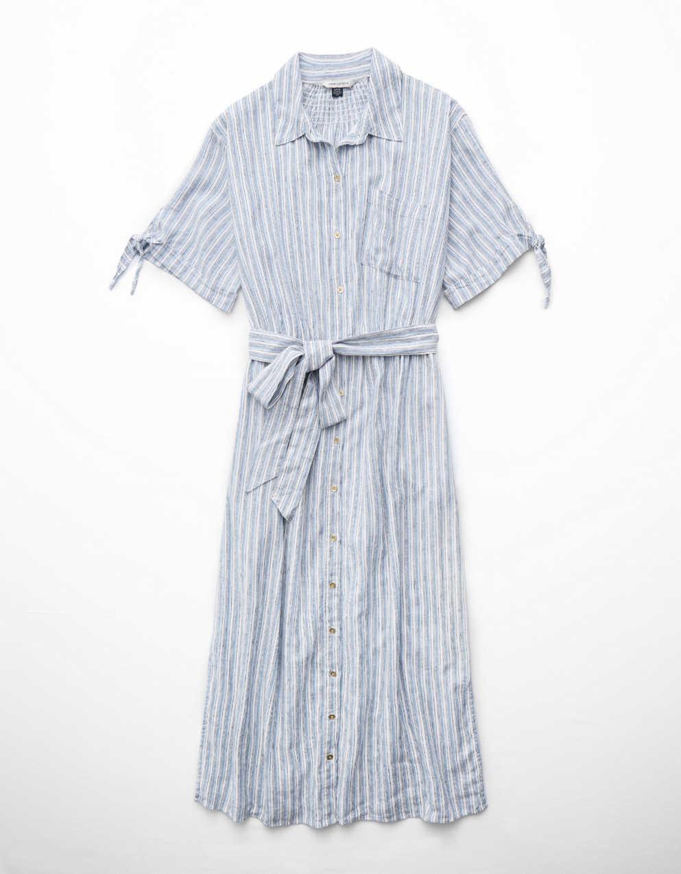 AE Linen-Blend Shirt Dress