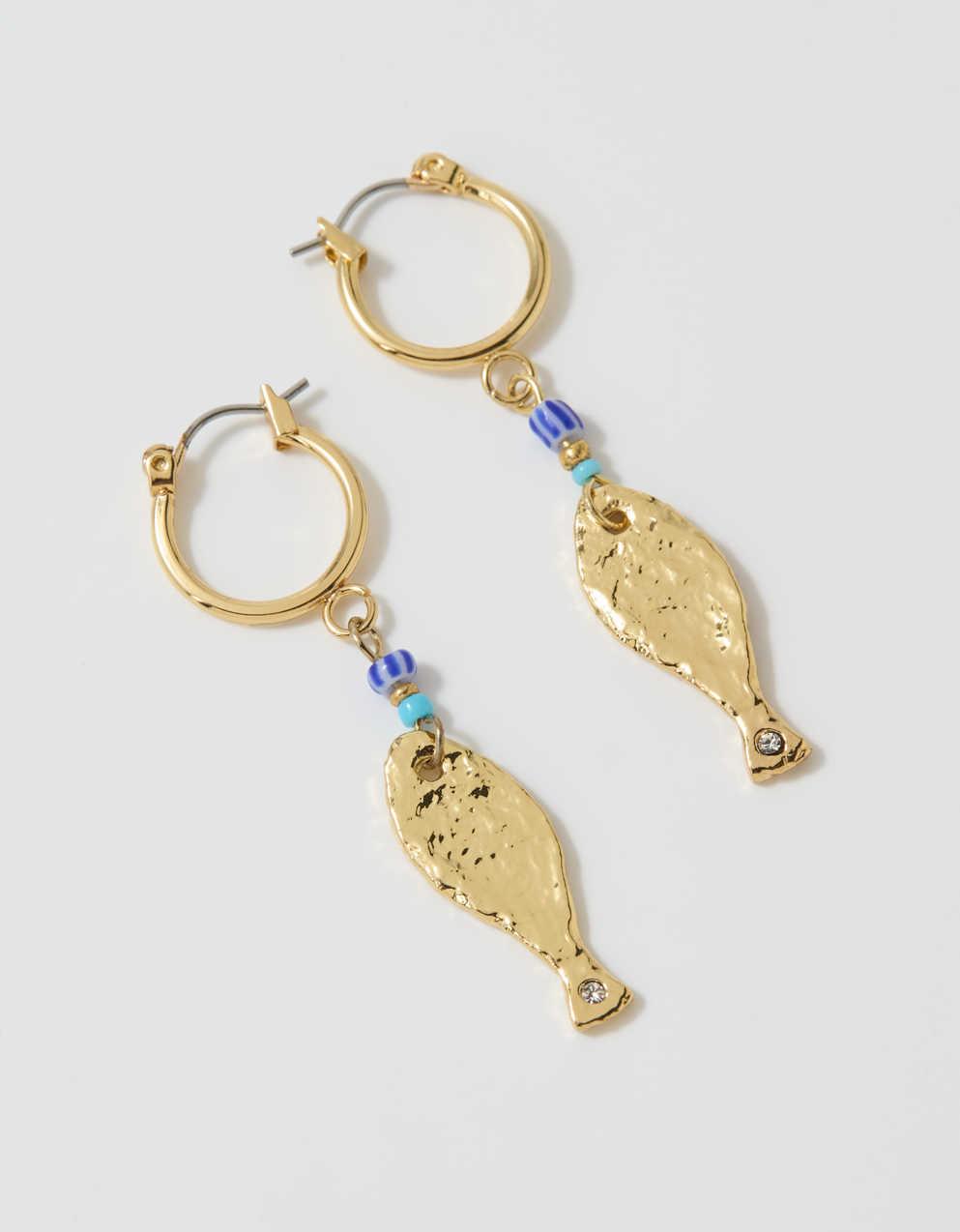 Aerie Hammered Fish Earrings