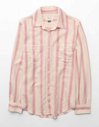 AE Bestie Linen-Blend Button-Up Shirt