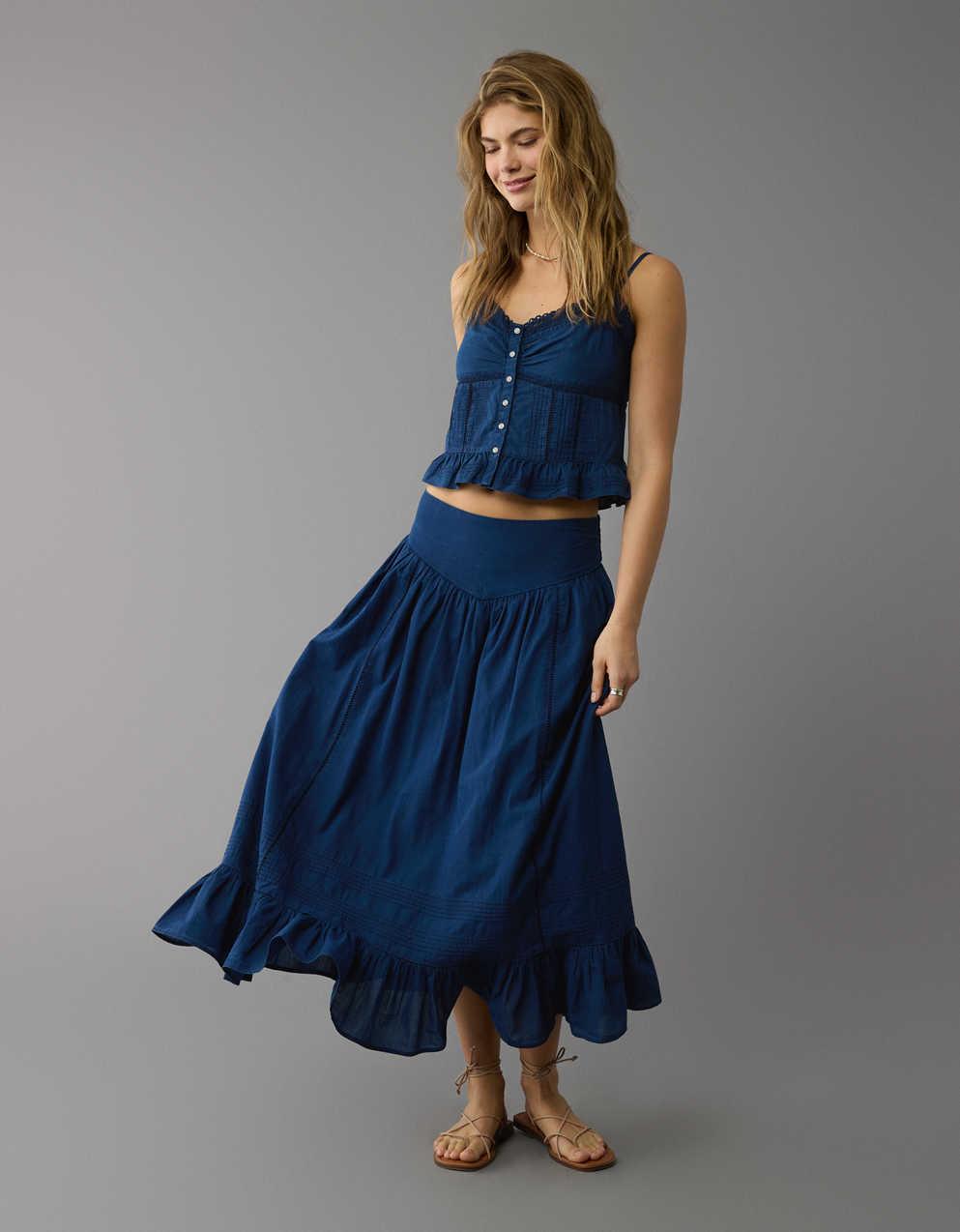AE High-Waisted Ruffle Maxi Skirt