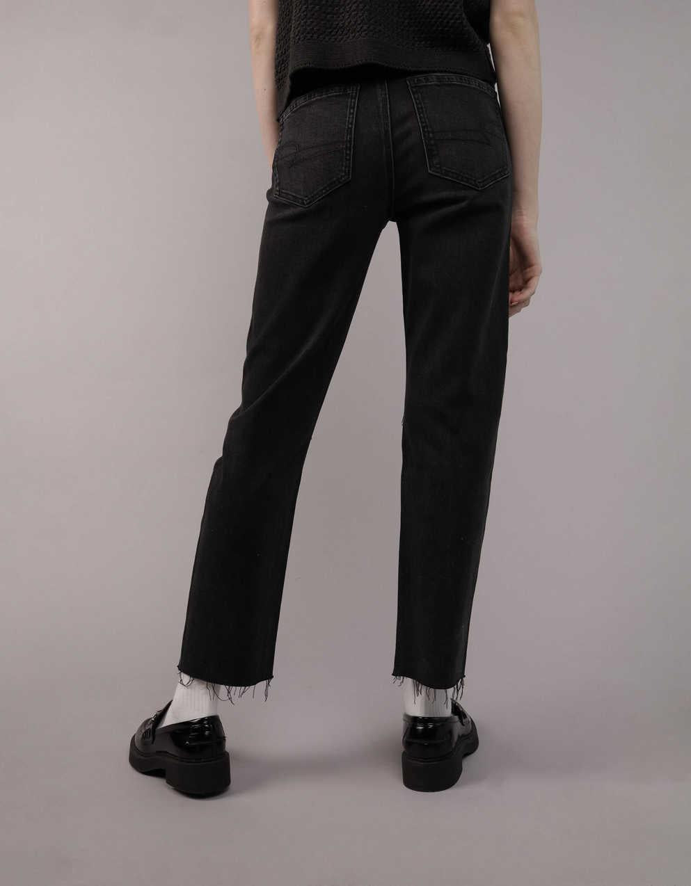 AE Stretch Ripped Super High-Waisted Ankle Straight Jean