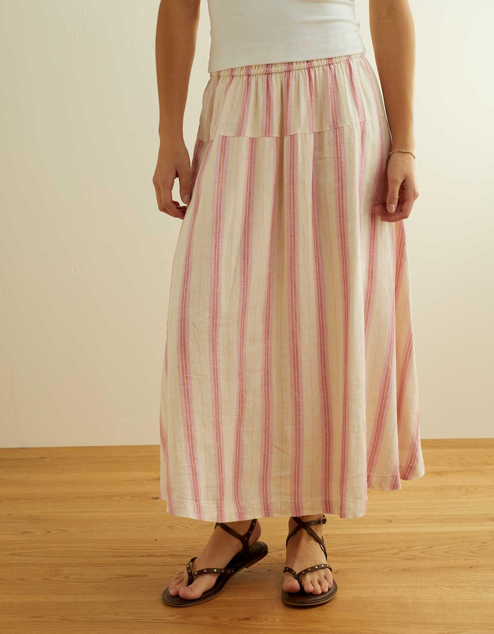 AE Linen-Blend Maxi Skirt