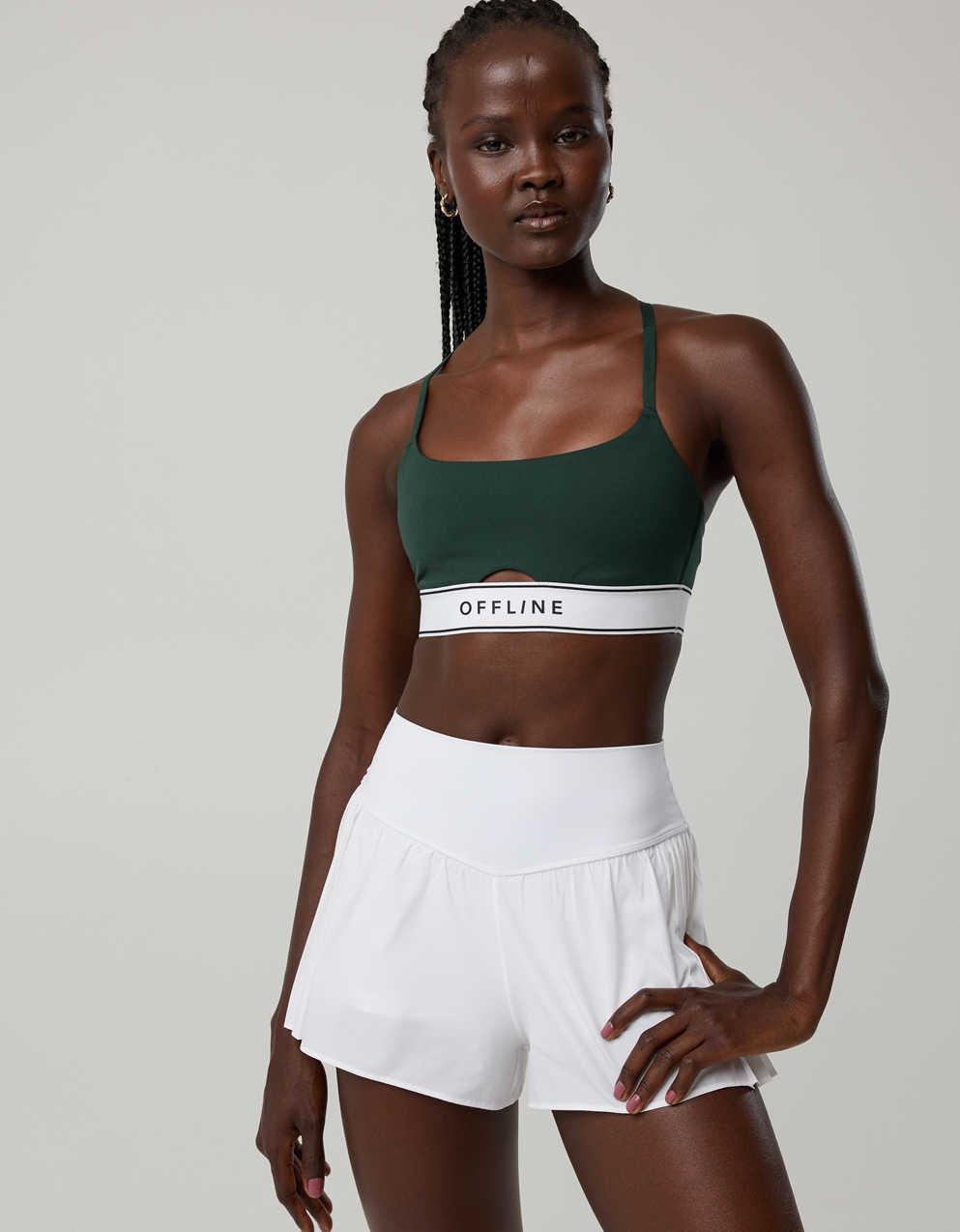 OFFLINE By Aerie The Hugger Logo Elastic Sports Bra