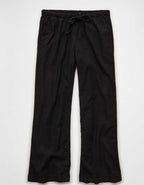 AE Low-Rise Linen-Blend Pull-On Pant