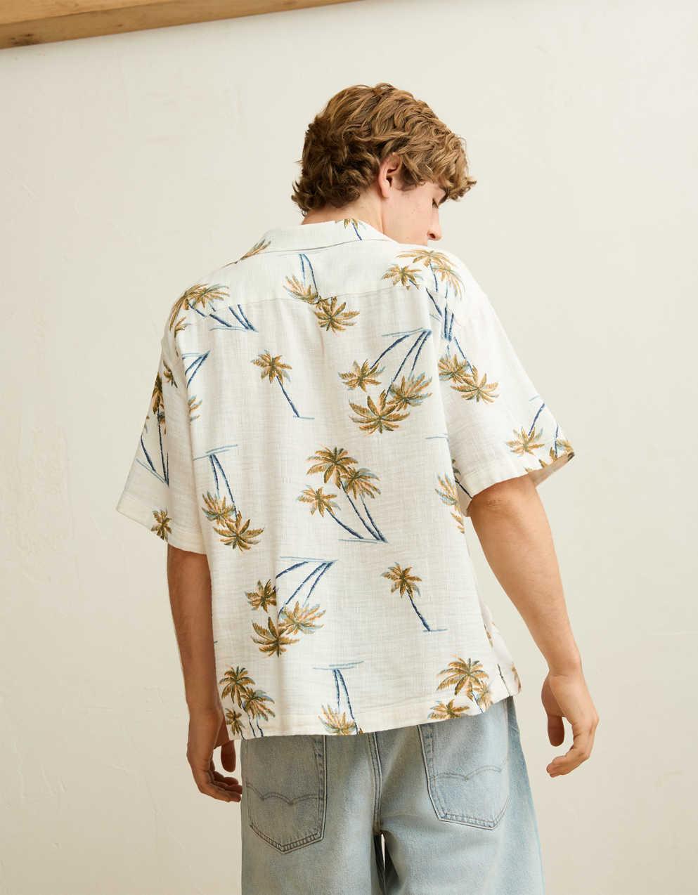 AE Relaxed Short-Sleeve Button-Up Shirt