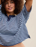 Aerie Remix Henley Cropped T-Shirt