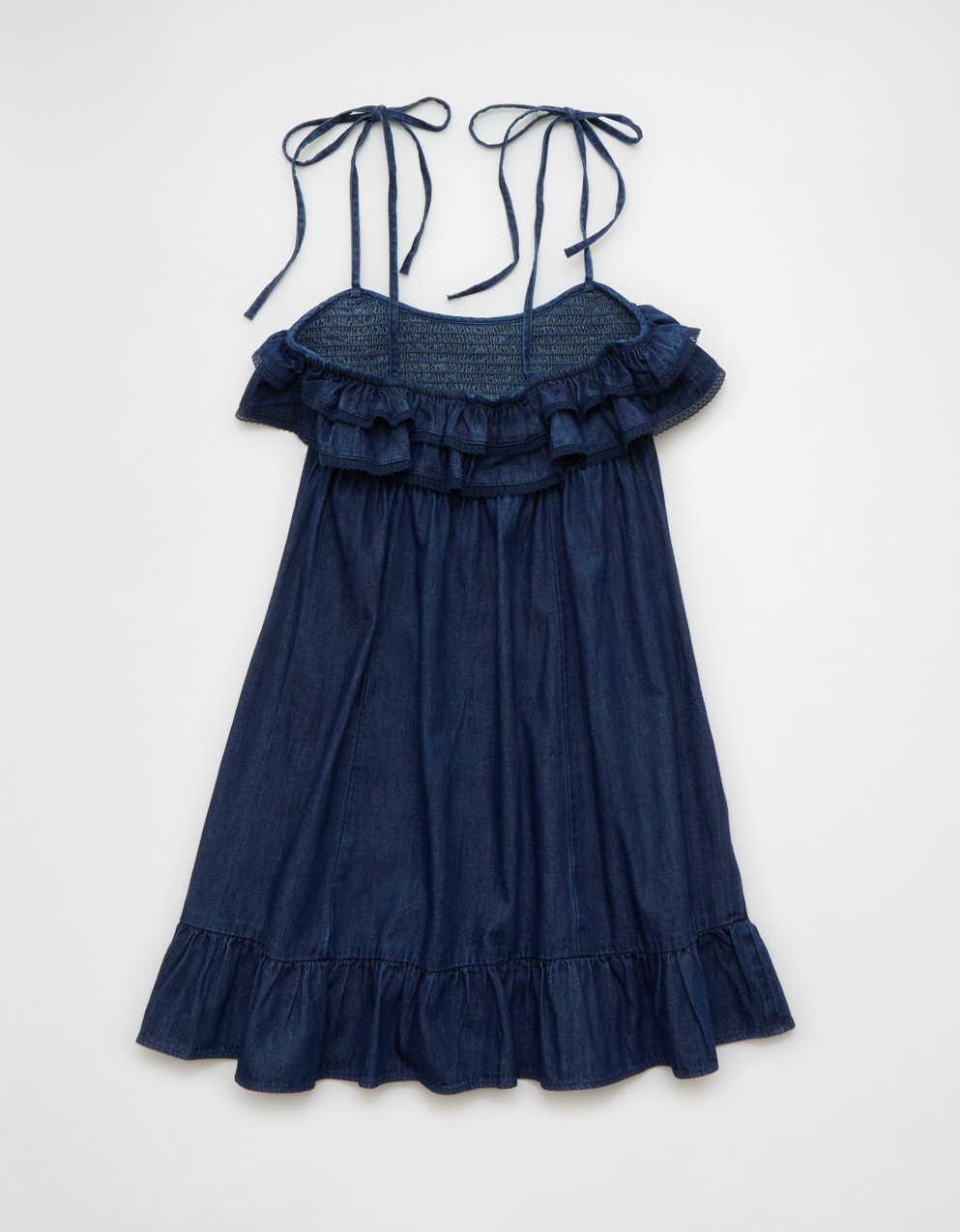 AE Ruffle Tie-Strap Mini Dress