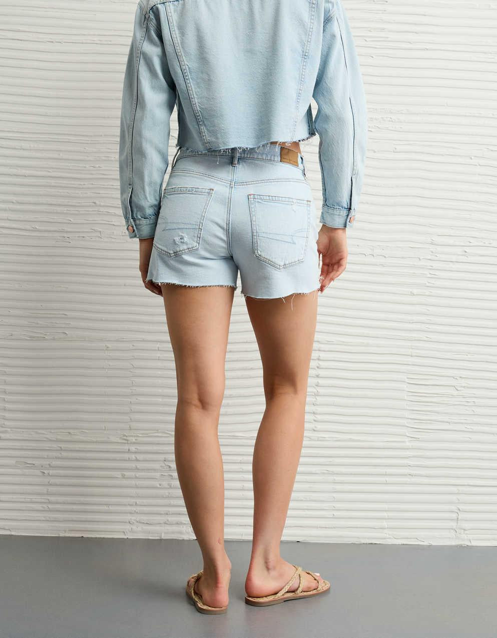 AE Strigid Ripped Super High-Waisted Relaxed Denim Short