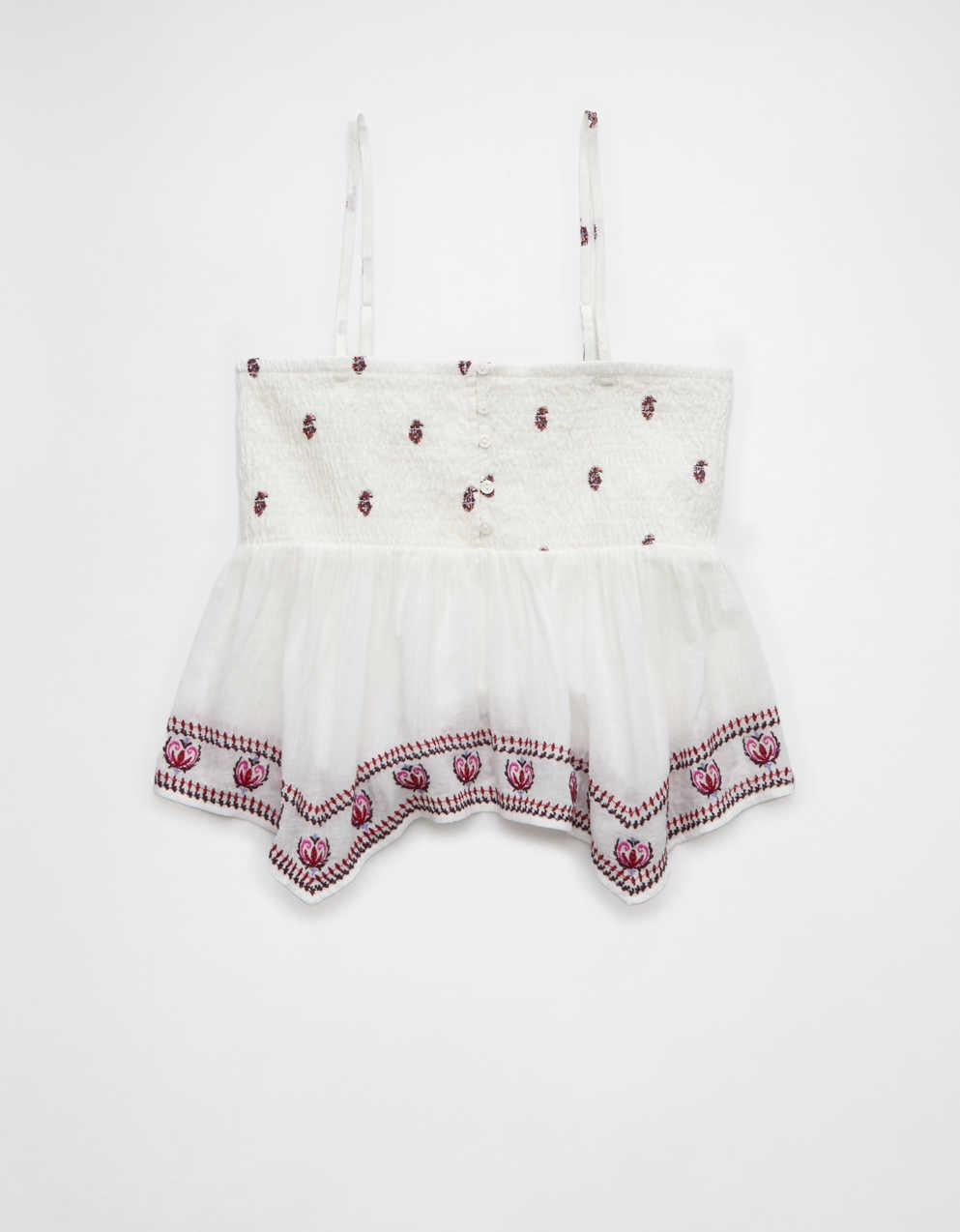AE Handkerchief Hem Smocked Babydoll Tube Top