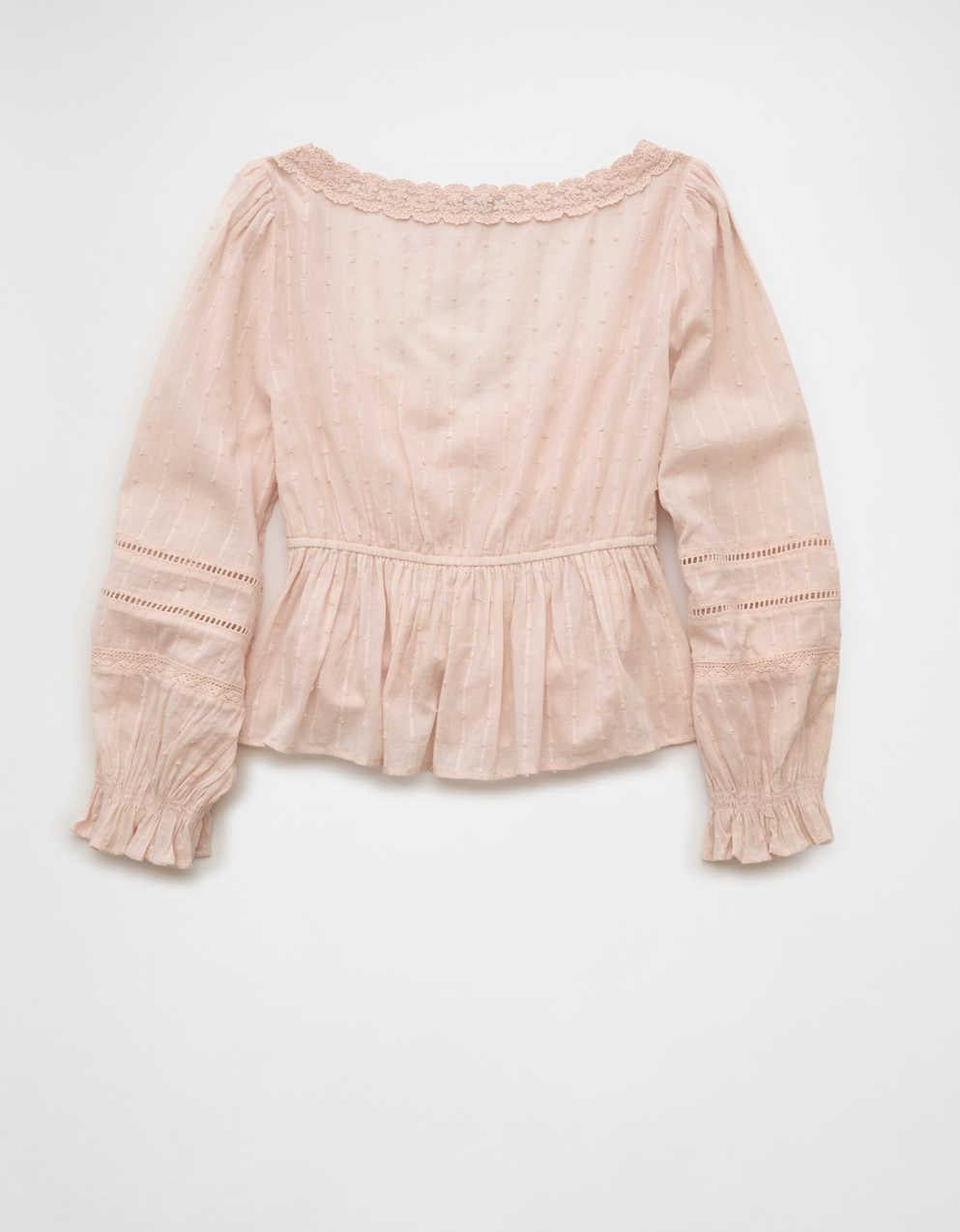 AE Long-Sleeve Babydoll Blouse