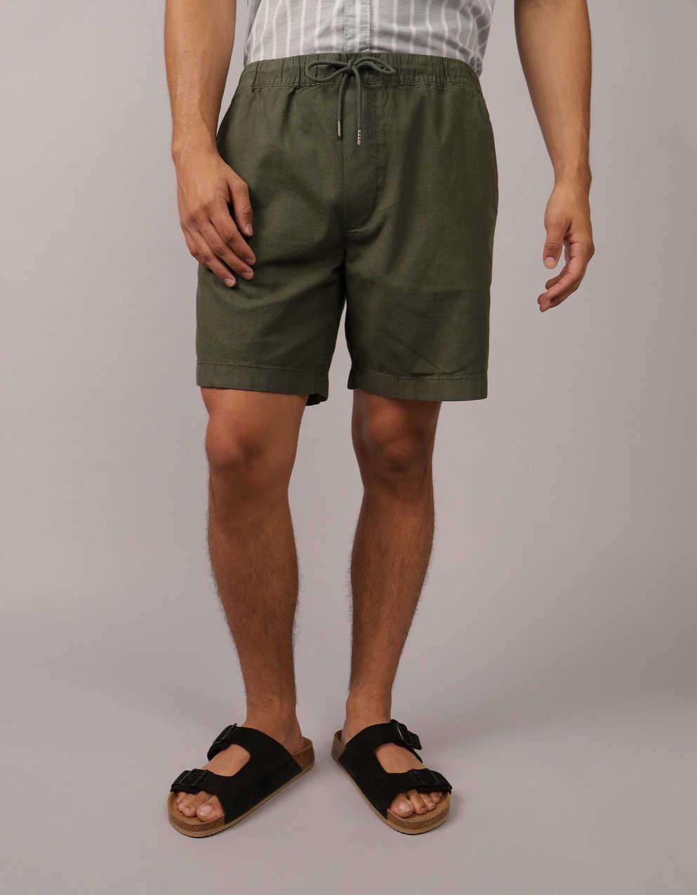 AE 8" Flex Lived-In Linen-Blend Trekker Short