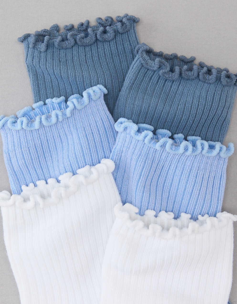 AE Ruffle Trim Boyfriend Socks 3-Pack