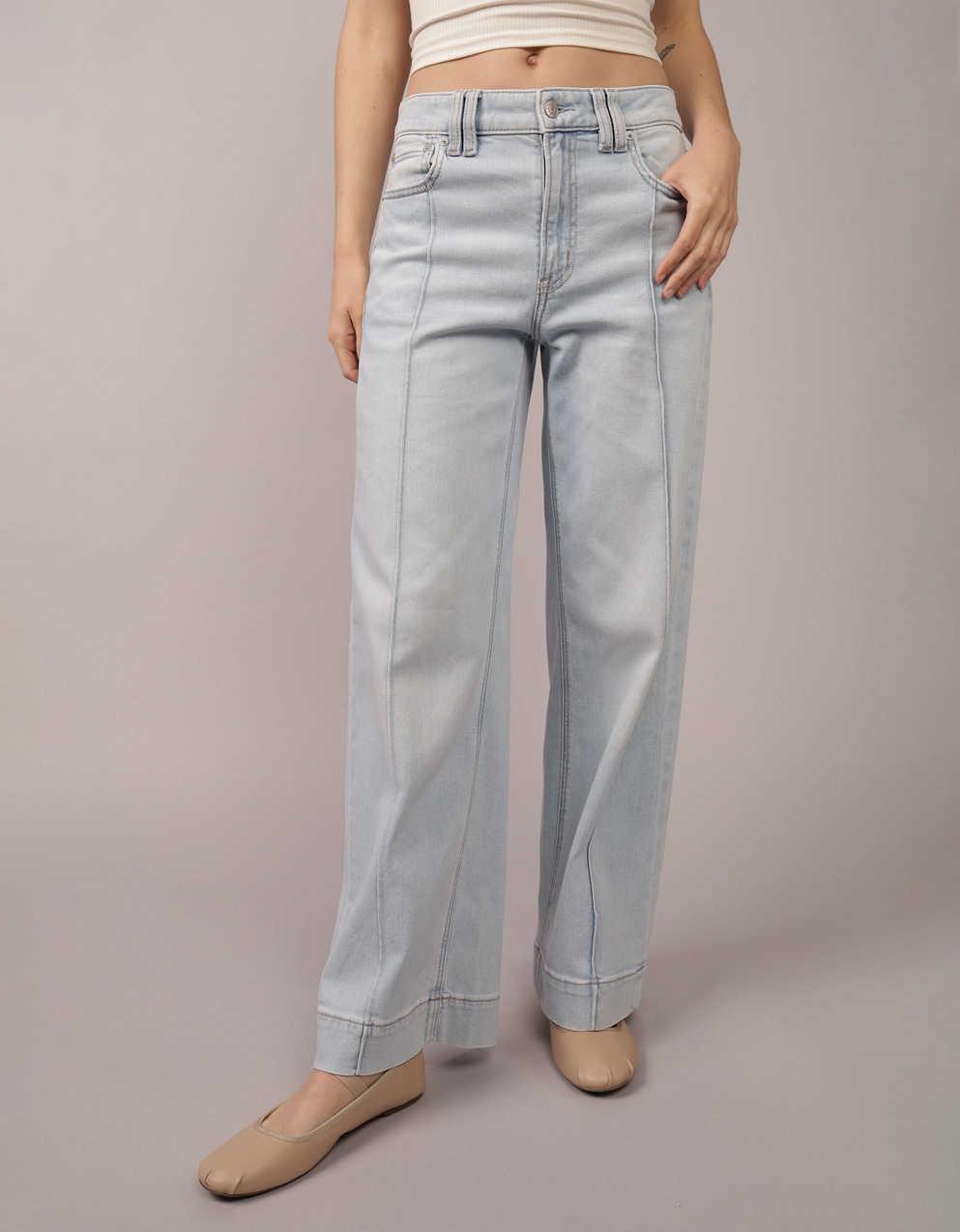 AE Dreamy Drapey Stretch Super High-Waisted Baggy Wide-Leg Jean