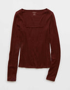 AE Long Sleeve Square Neck T-Shirt