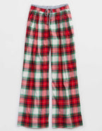 Aerie Checked Out Flannel Wide Leg Pant