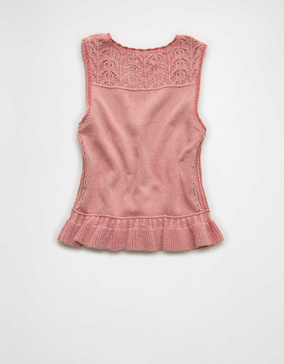 AE Ruffle Hem V-Neck Sweater Tank
