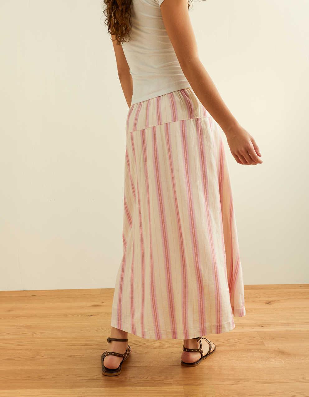 AE Linen-Blend Maxi Skirt