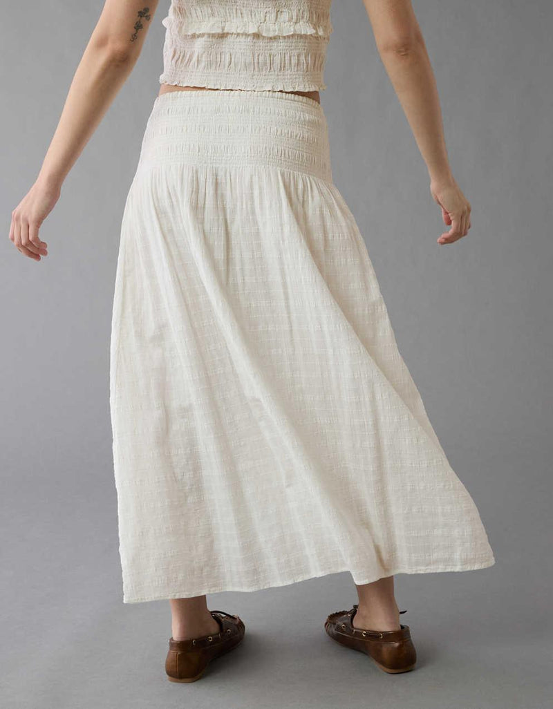 AE High-Waisted Smocked Maxi Skirt