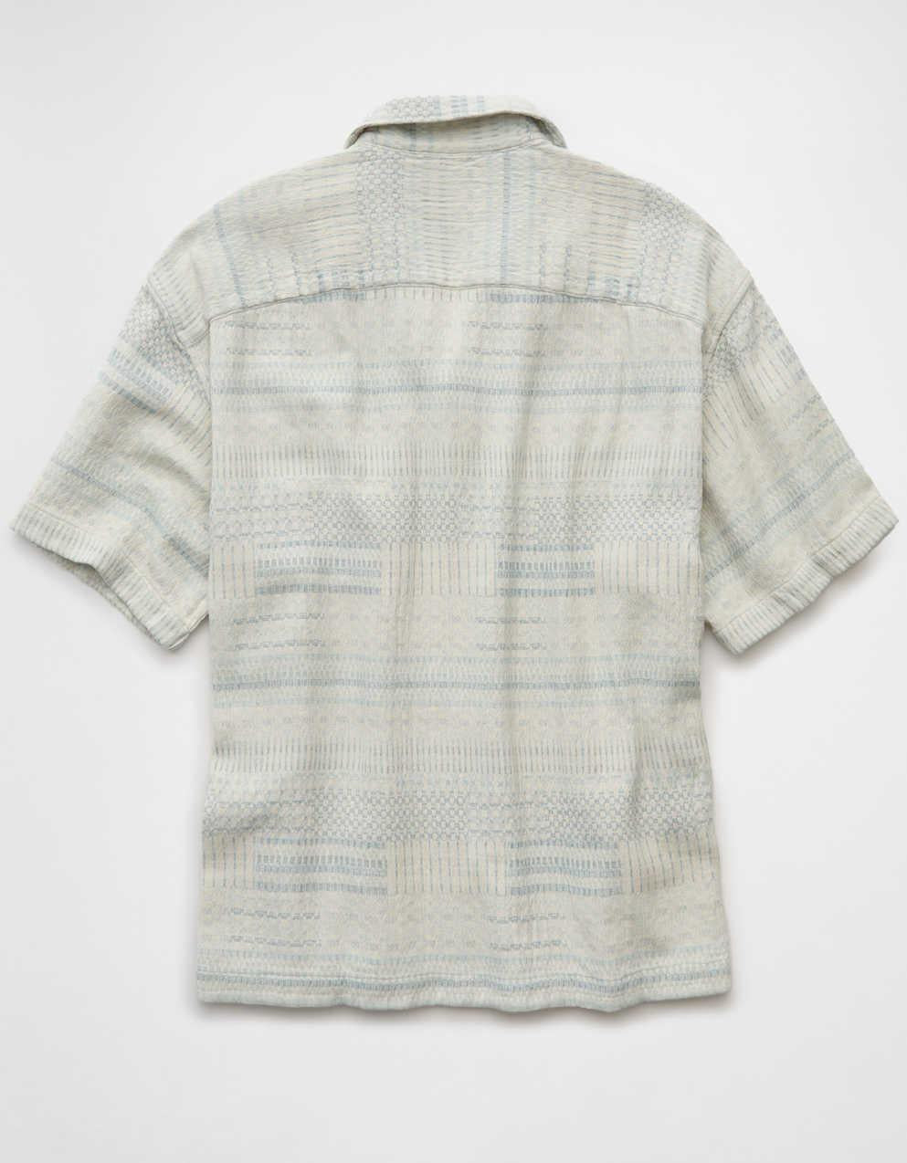 AE Poolside Textured Striped Button-Up Shirt
