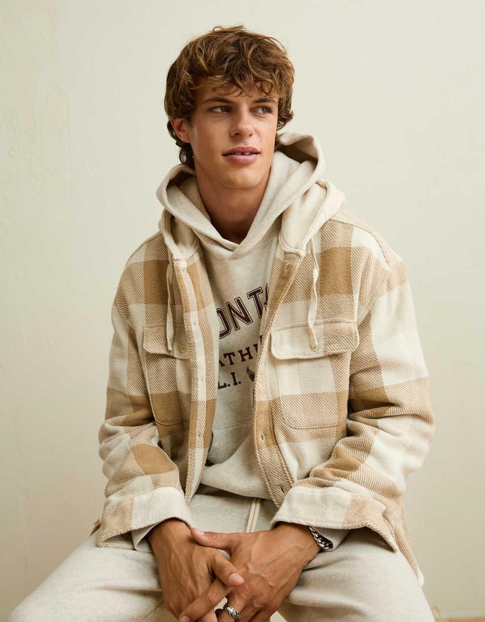 AE Relaxed Fit Hooded Flannel