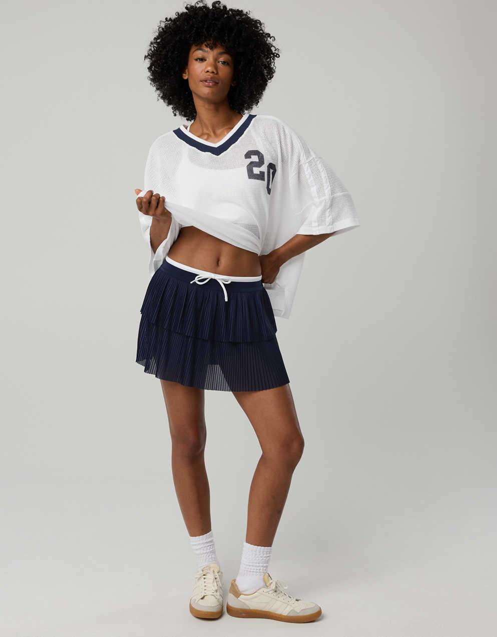 OFFLINE By Aerie Real Me Pleated Mesh Skort