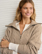 AE Cable-Knit Quarter-Zip Sweater